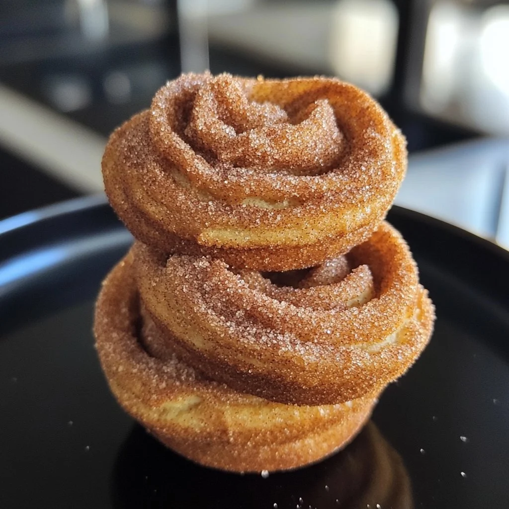 Leckere Zimt-Cruffins auf einem Teller, ideal für das Frühstück oder als Snack.