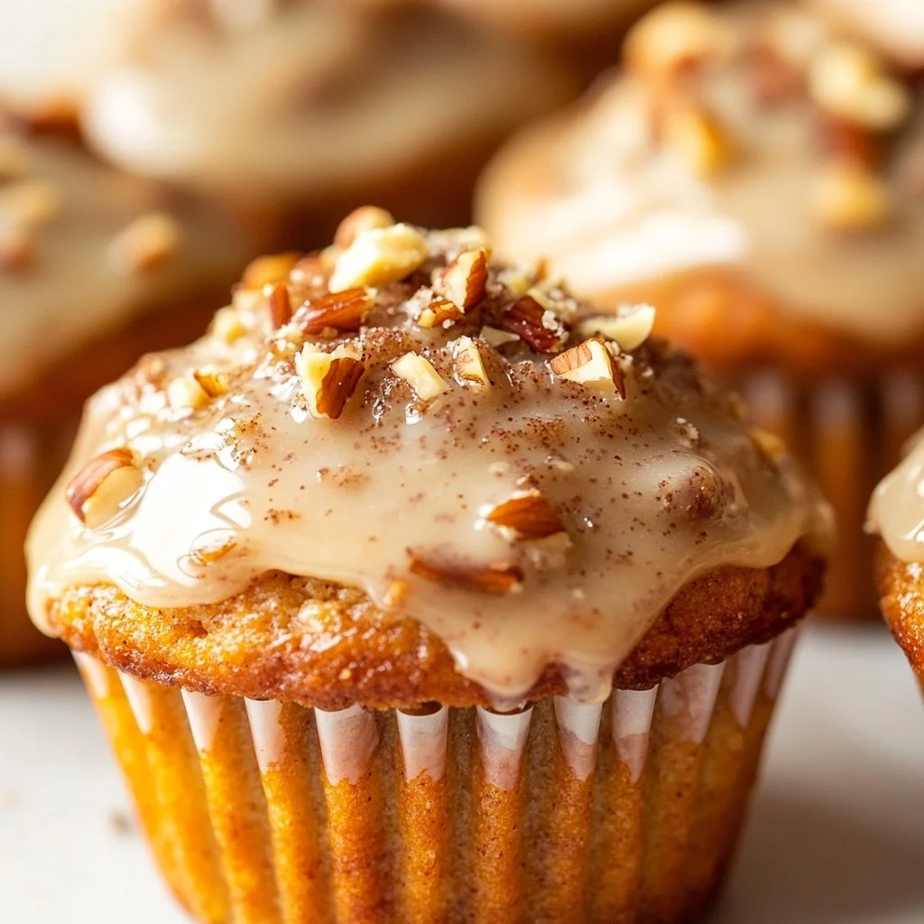 Leckere Zimtschnecken-Muffins mit Zimt und Zucker auf einem Teller