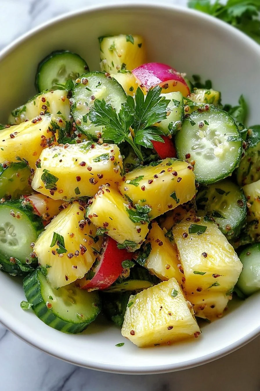 Ananas- und Gurkensalat