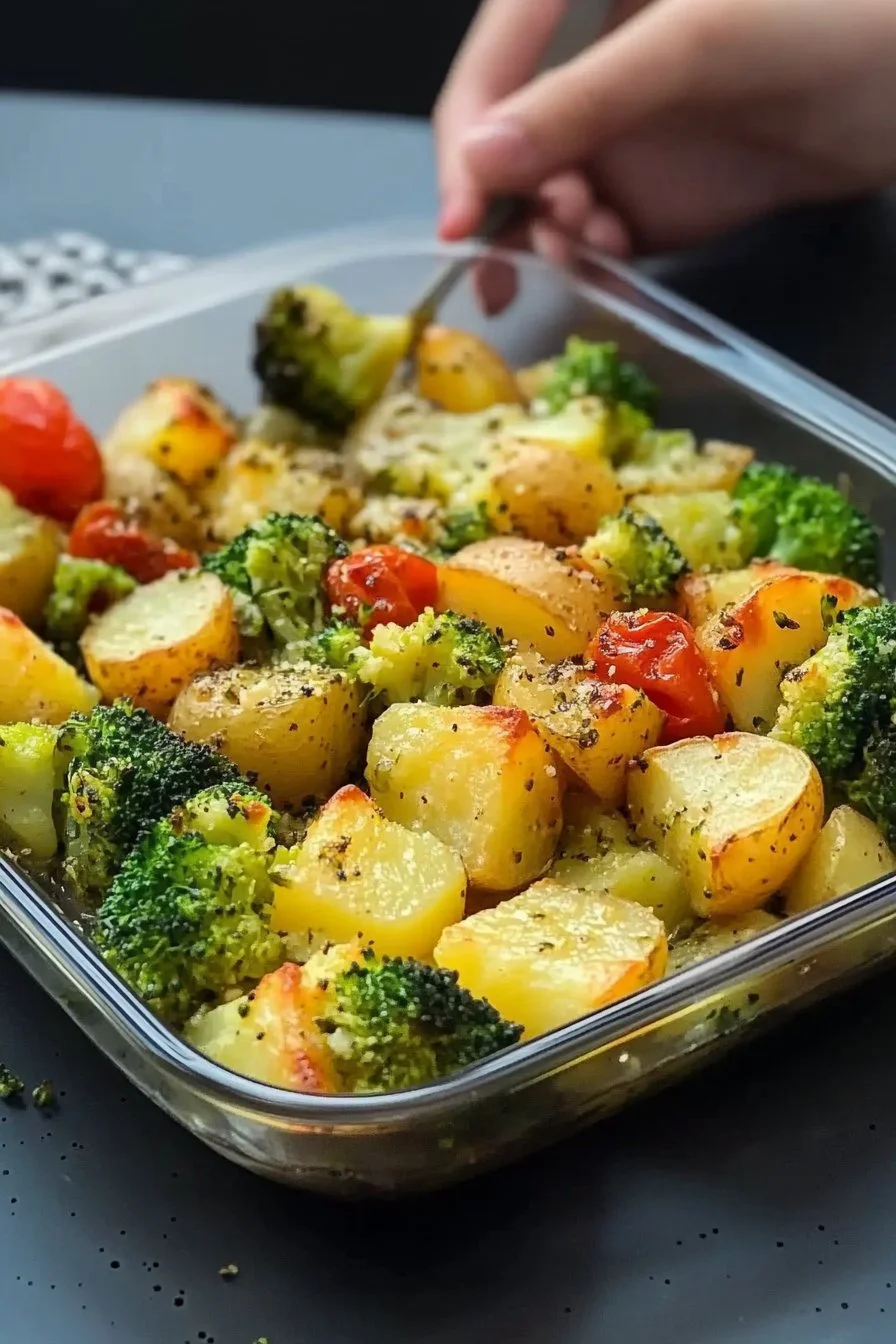 Brokkoli und gekochte Kartoffeln
