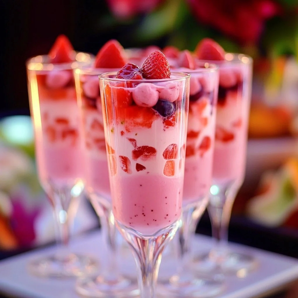 Erfrischendes Buko-Salatgetränk im Glas, perfekt für Sommerpartys