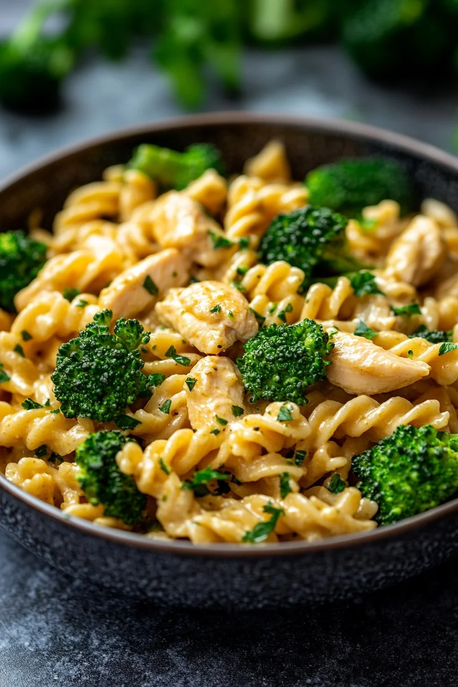 Cremige Nudeln mit Hähnchen und Brokkoli