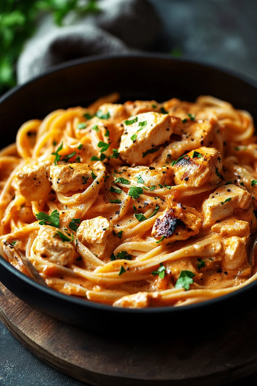 Cremige Pasta mit Hähnchen und Chipotle