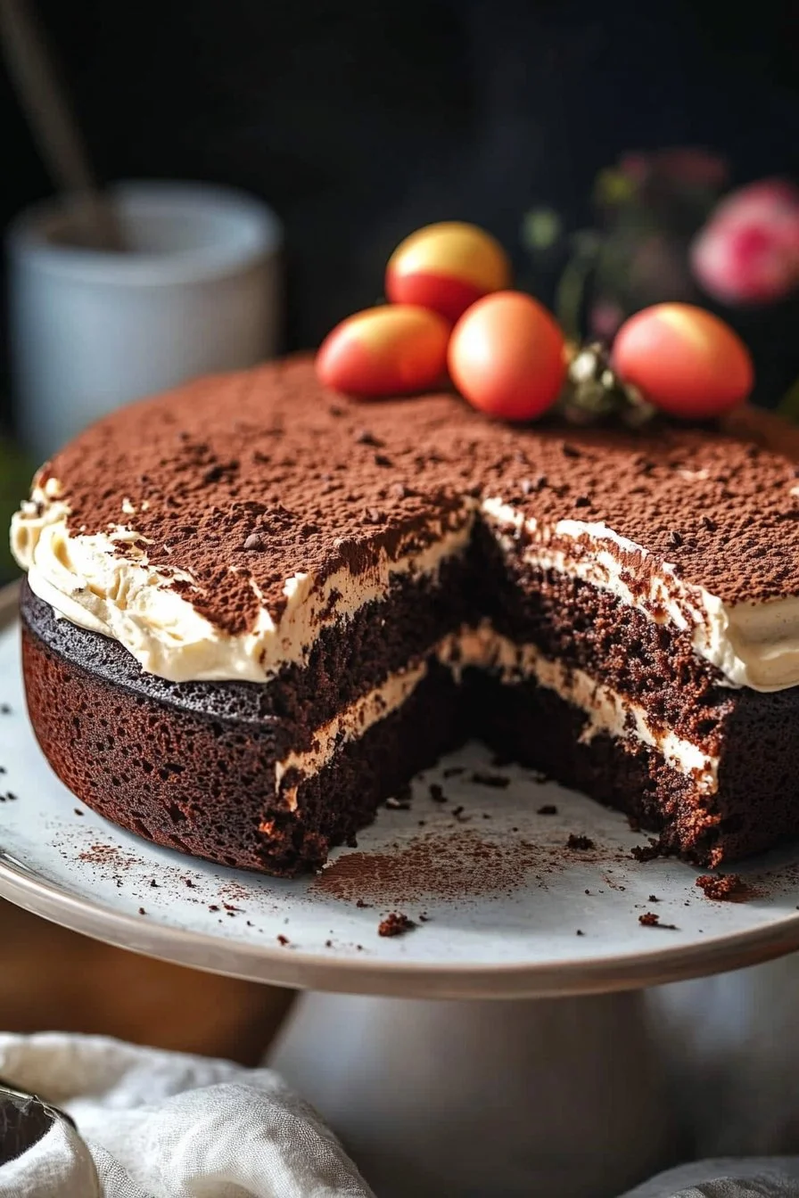 Einfacher Schokoladenkuchen für Ostern