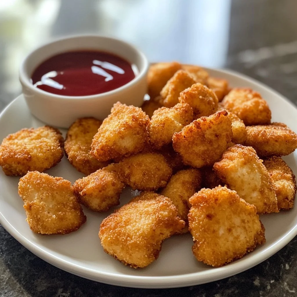 Köstliche und knusprige Hähnchen-Nuggets auf einem Teller