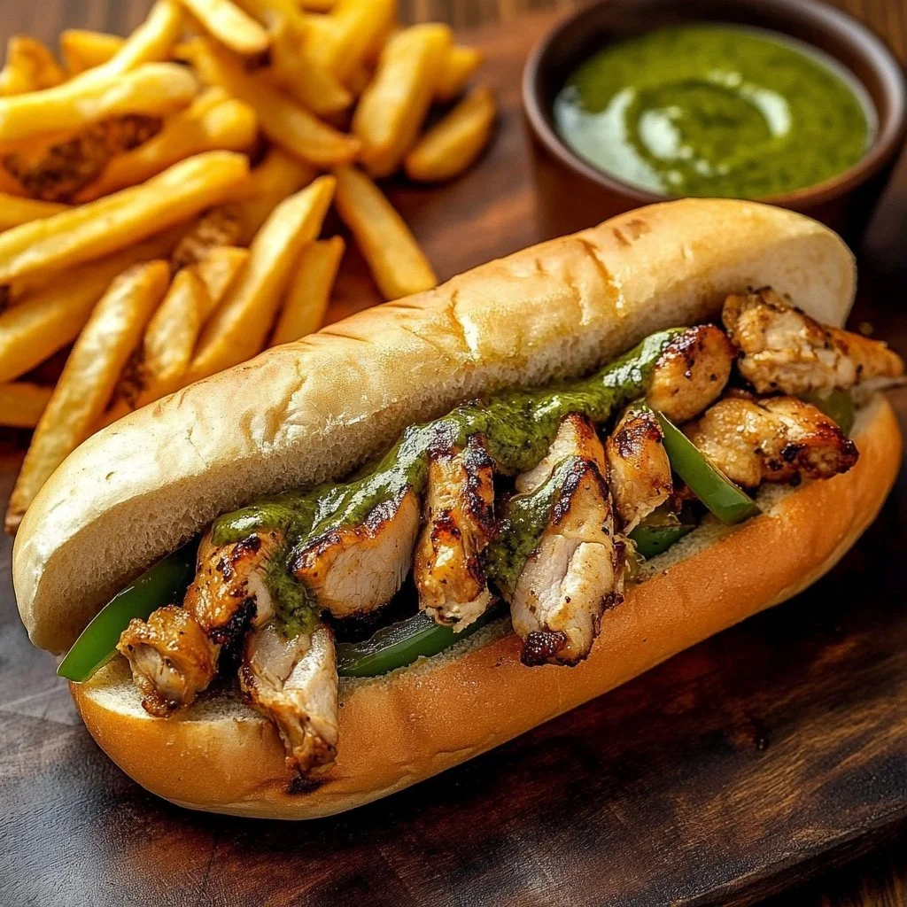 Hähnchen-Sandwiches mit Käse auf einem Teller serviert.