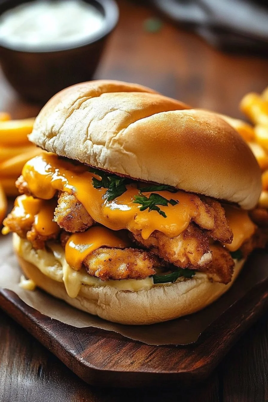 Hähnchen-Sandwiches mit Käse