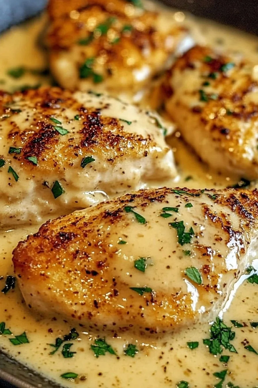 Hähnchenfilets in cremiger Knoblauch-Parmesan-Sauce
