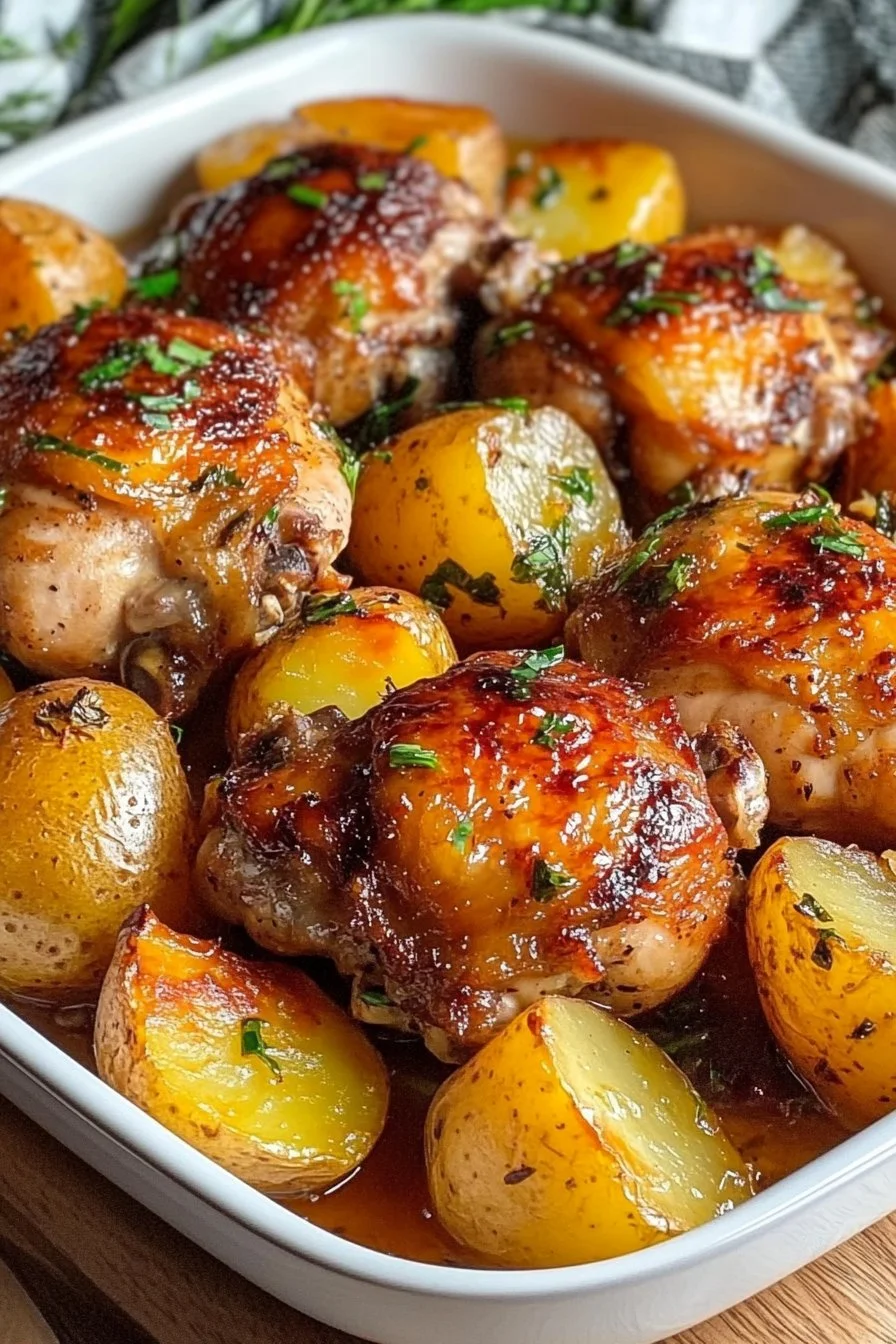 Hähnchenoberschenkel mit Kartoffeln