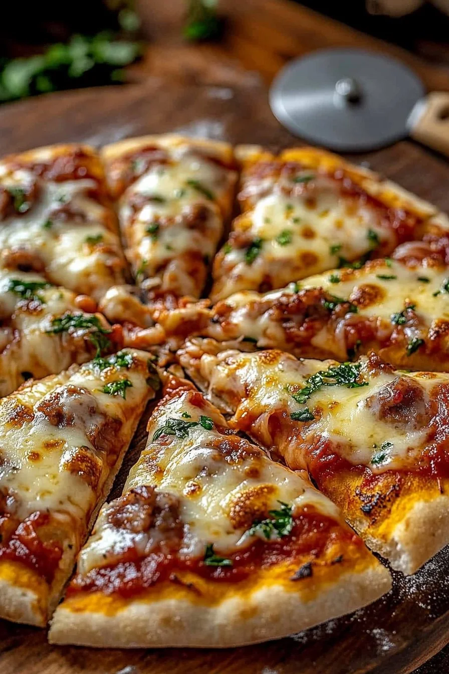 Hausgemachte Pizza aus dem Ofen