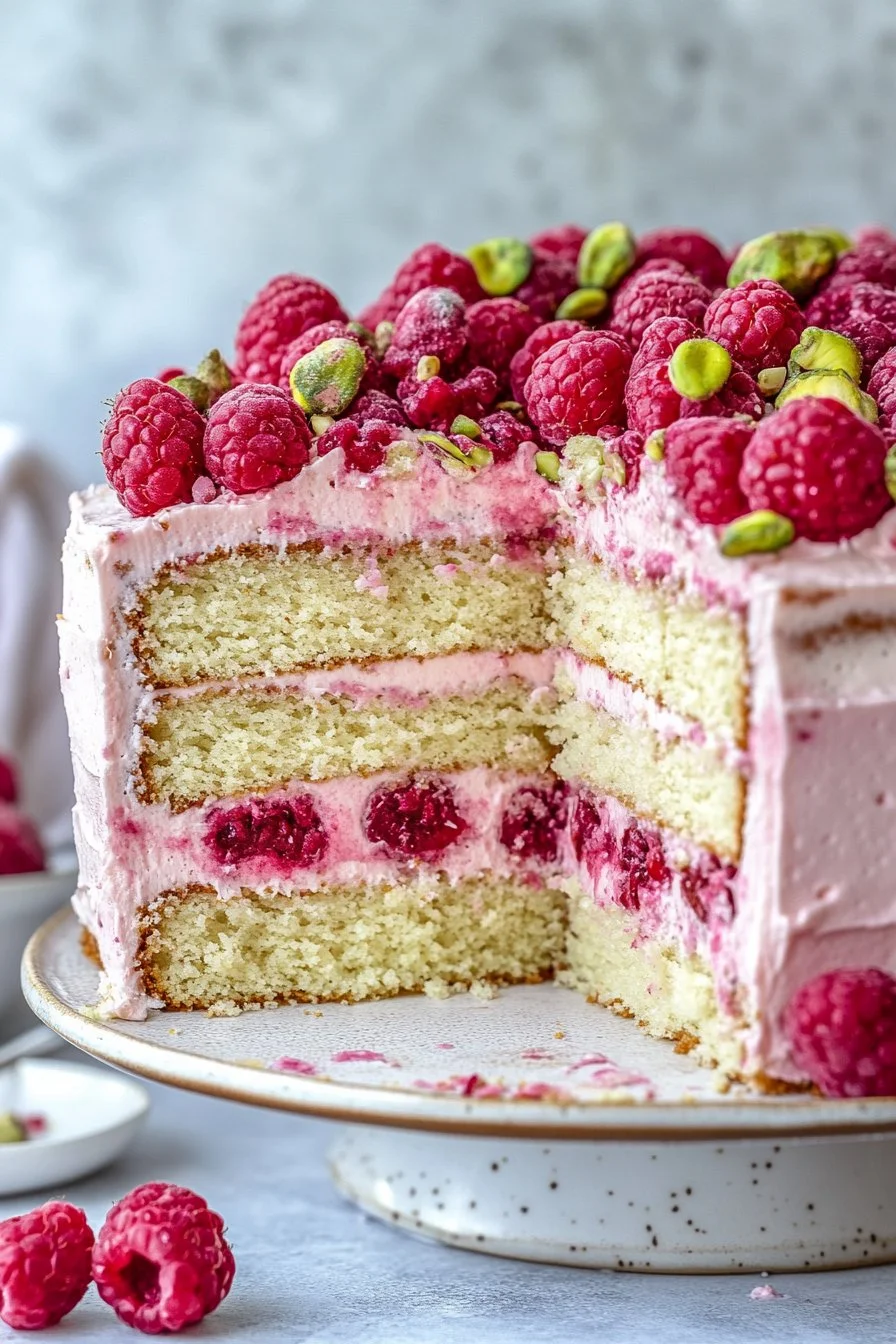 Himbeer-Pistazien-Schichtkuchen