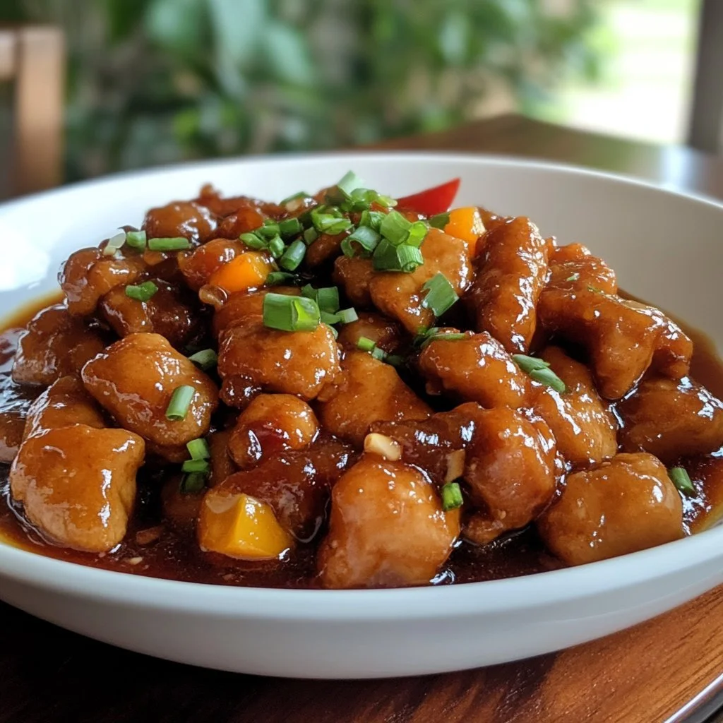 Honig-Hühnchen im chinesischen Stil auf einem Teller serviert