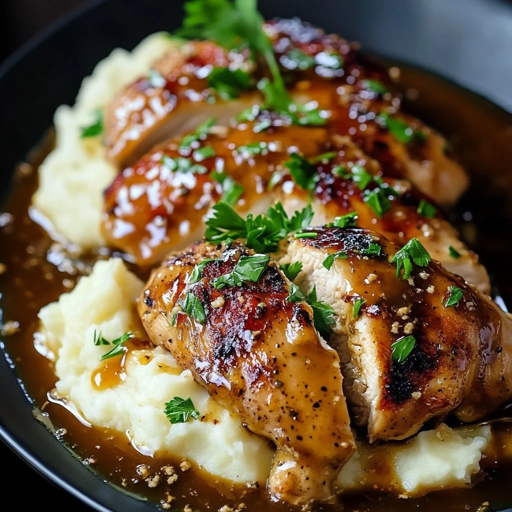 Ein köstliches Honig-Senf-Hühnchen, zubereitet nach einfachem Rezept.
