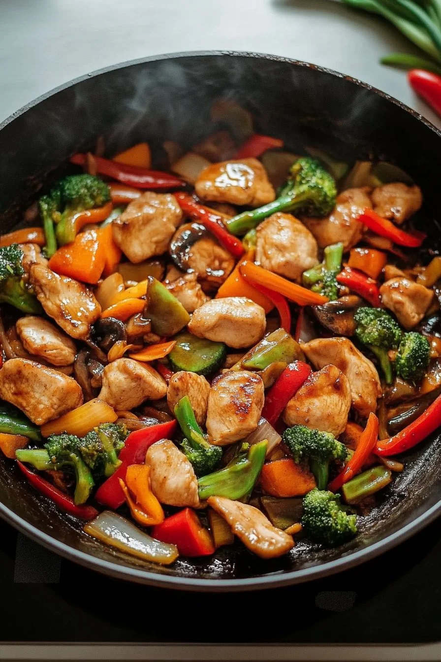 Hühnchen-Wok mit Gemüse