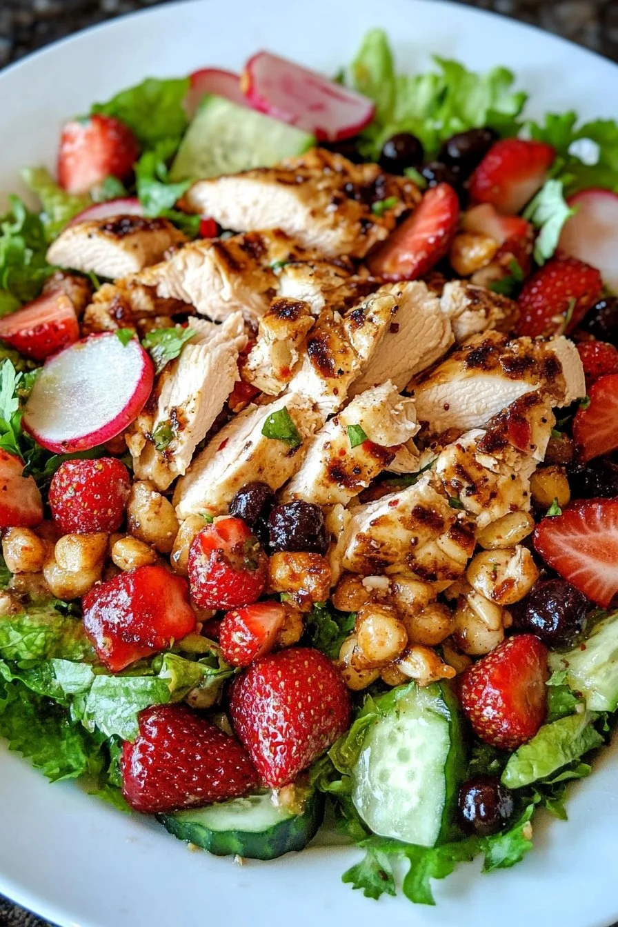Hühnchensalat mit Erdbeeren