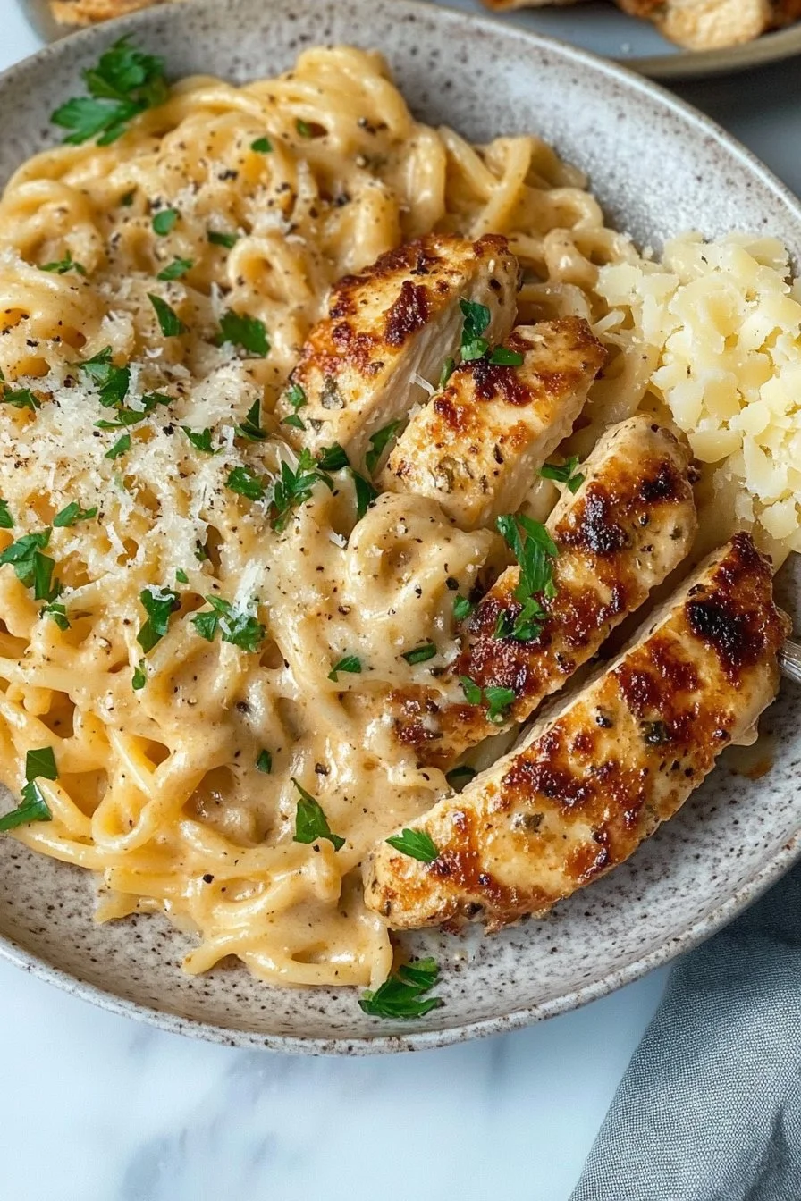 Hühnermett mit Knoblauch und Parmesan