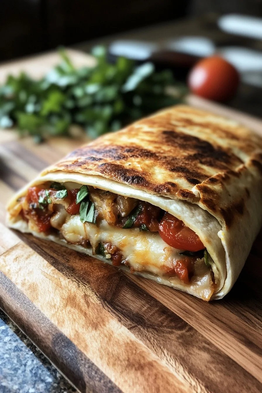 Keto gefüllte Tortilla