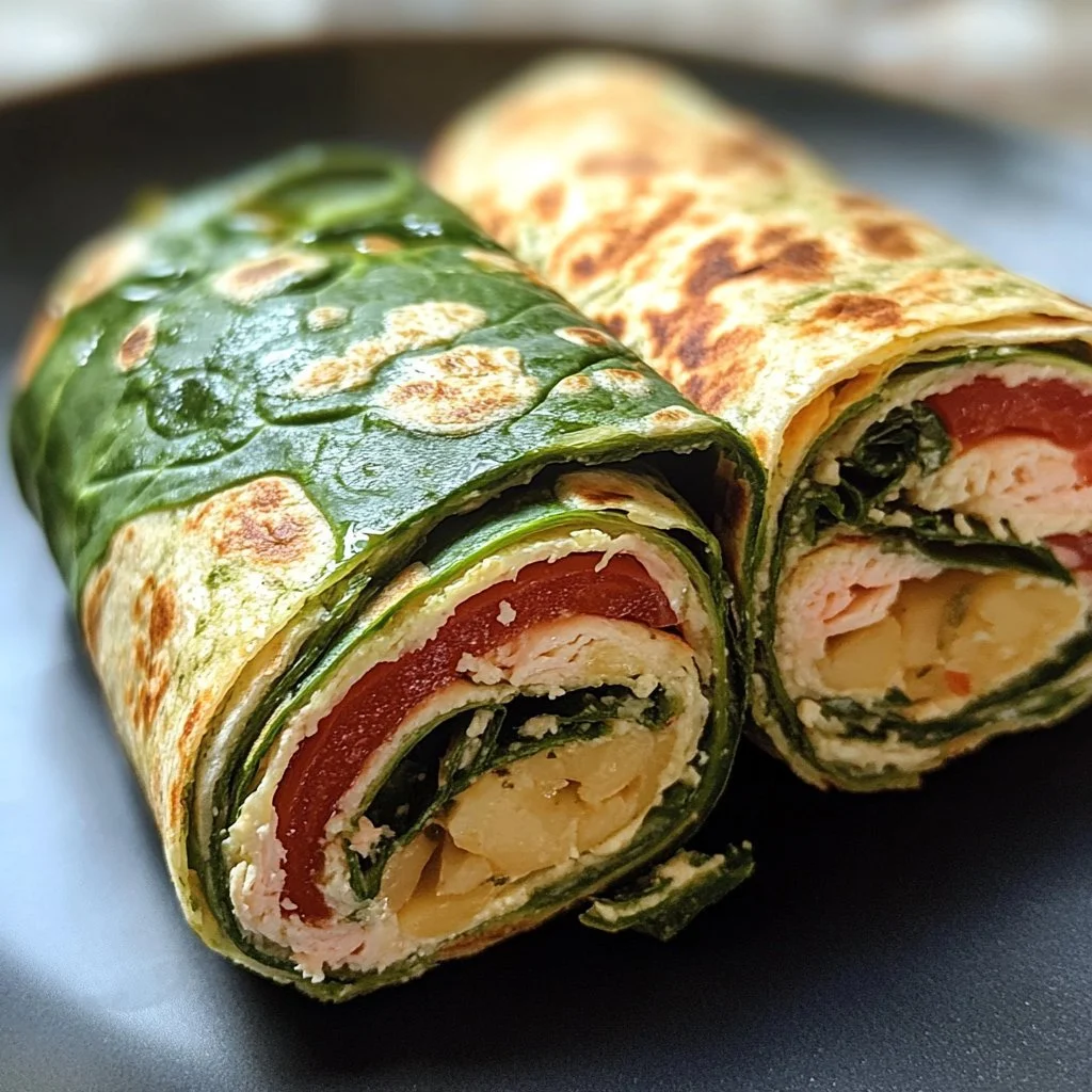 Keto-Spinatwrap mit frischem Spinat und einer leckeren Füllung