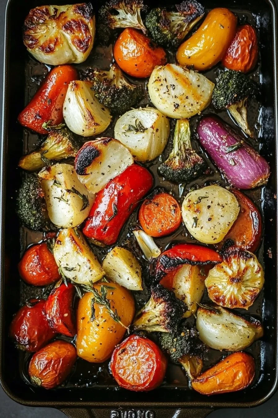 Knoblauchgeröstetes Gemüse