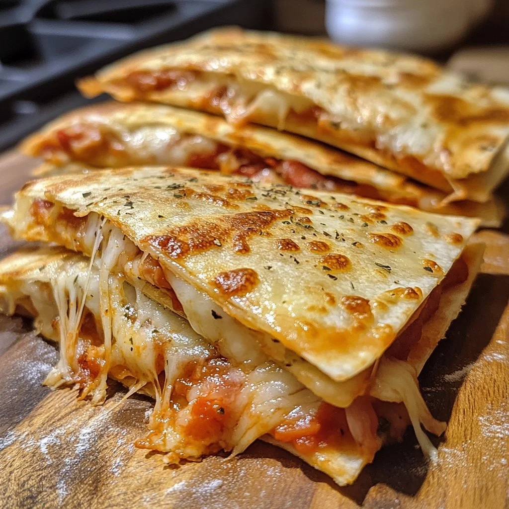 Knusprige und käsegefüllte Pizzaküchlein auf einem weißen Teller