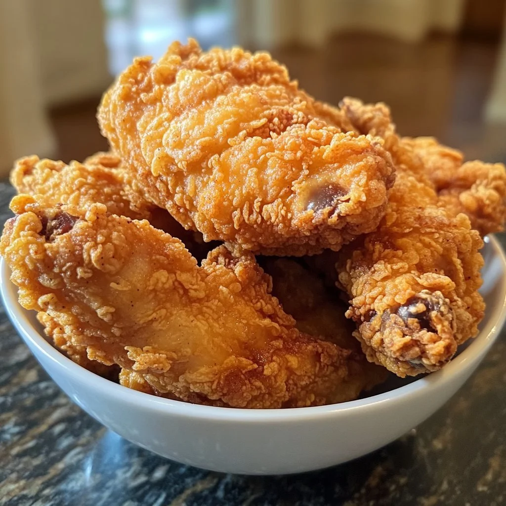 Knuspriges Fried Chicken à la Oma, perfekt zubereitet und appetitlich angerichtet.