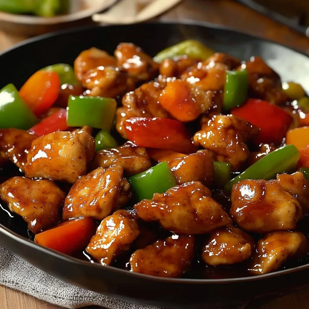 Leckeres Teriyaki-Hähnchen auf einem Teller serviert