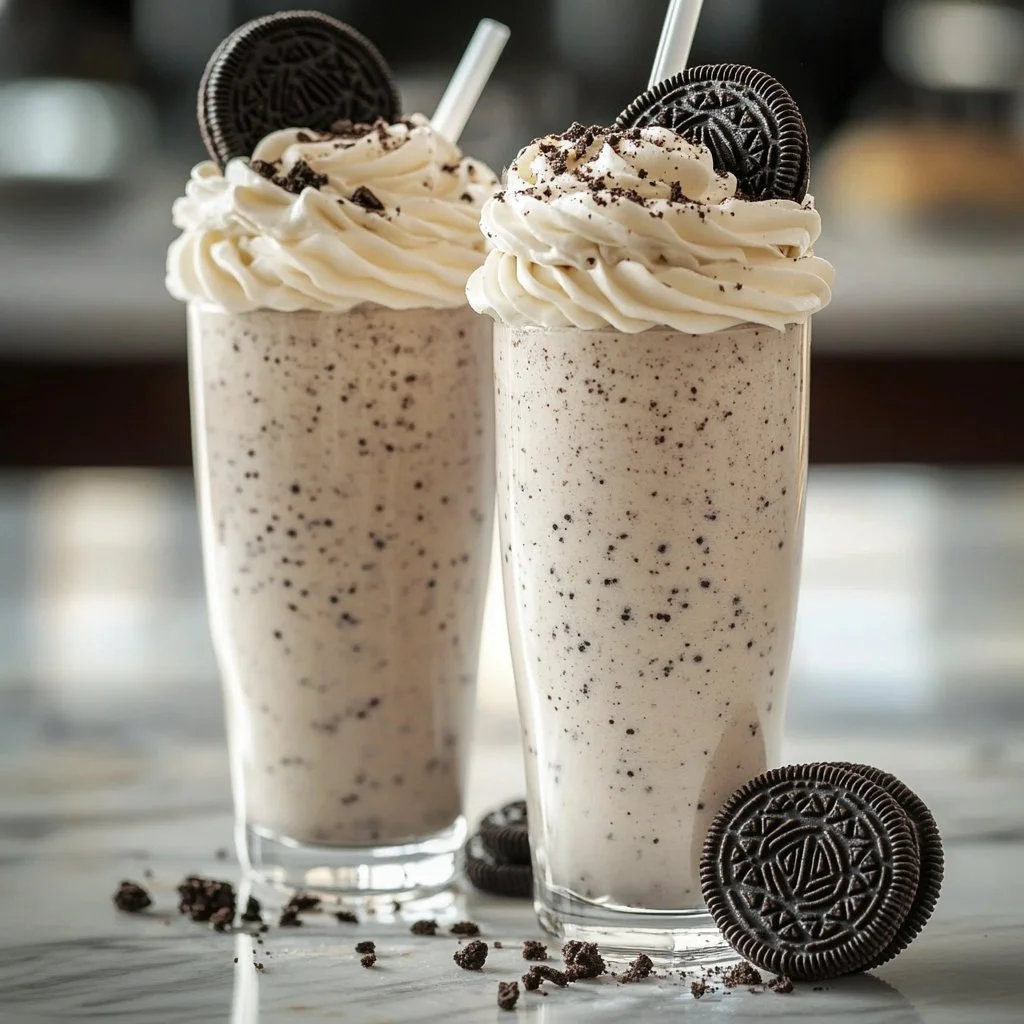Leckeres Oreo Shake mit Sahne und Oreo-Keksen