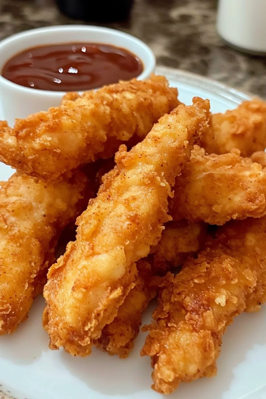 Paniertes Hähnchenfleisch mit Barbecue-Sauce