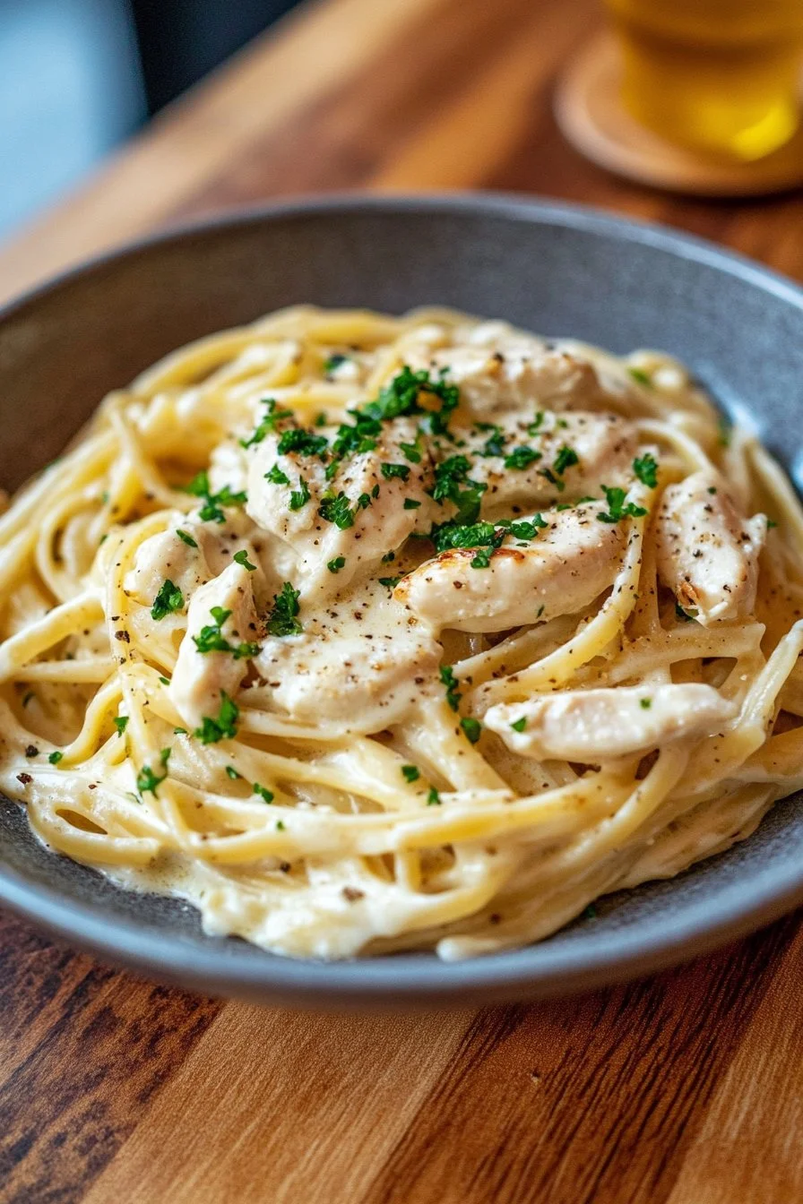 Pasta Alfredo mit Hähnchen