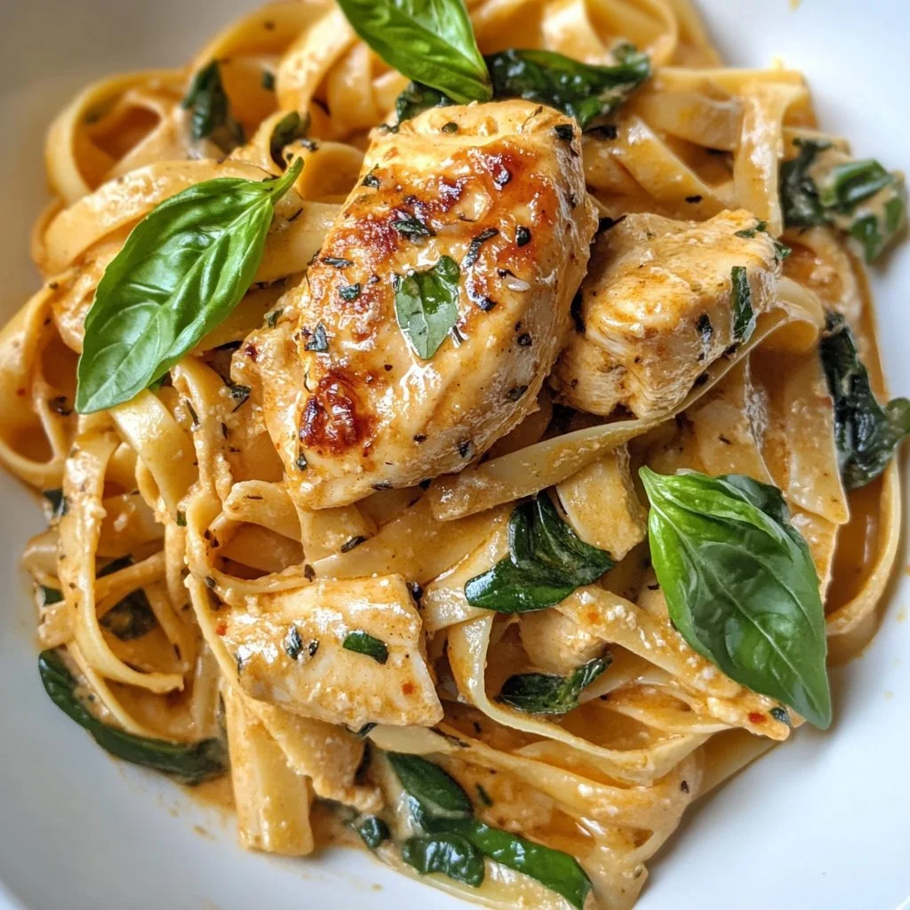 Leckeres Gericht: Pasta mit Hähnchen und frischem Gemüse