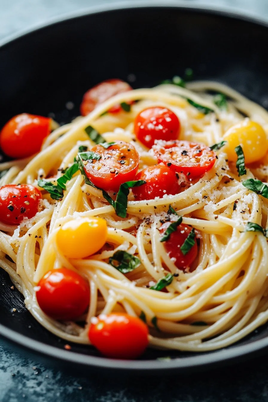 Pasta mit Kirschtomaten und Knoblauch