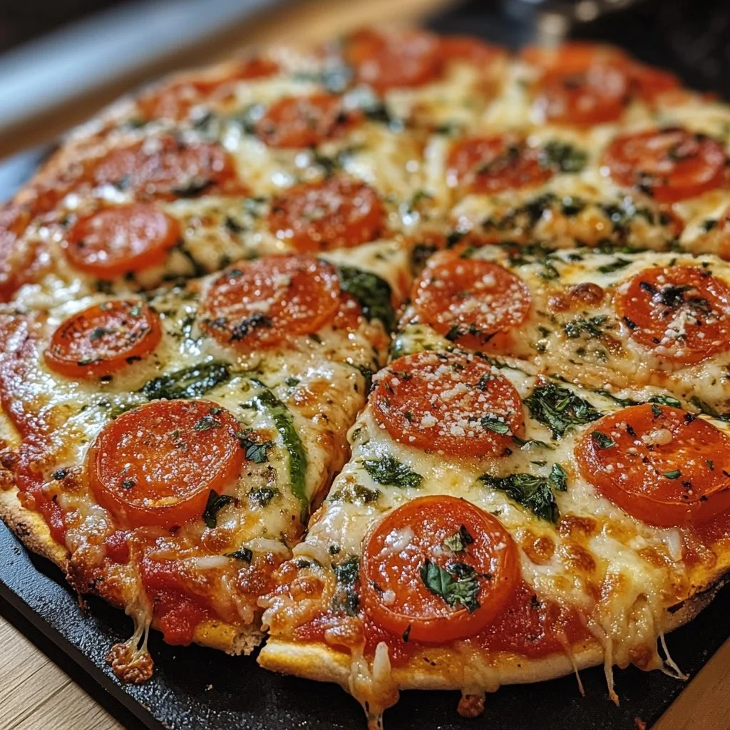 Leckere Reispizza mit frischen Zutaten und glutenfreier Basis