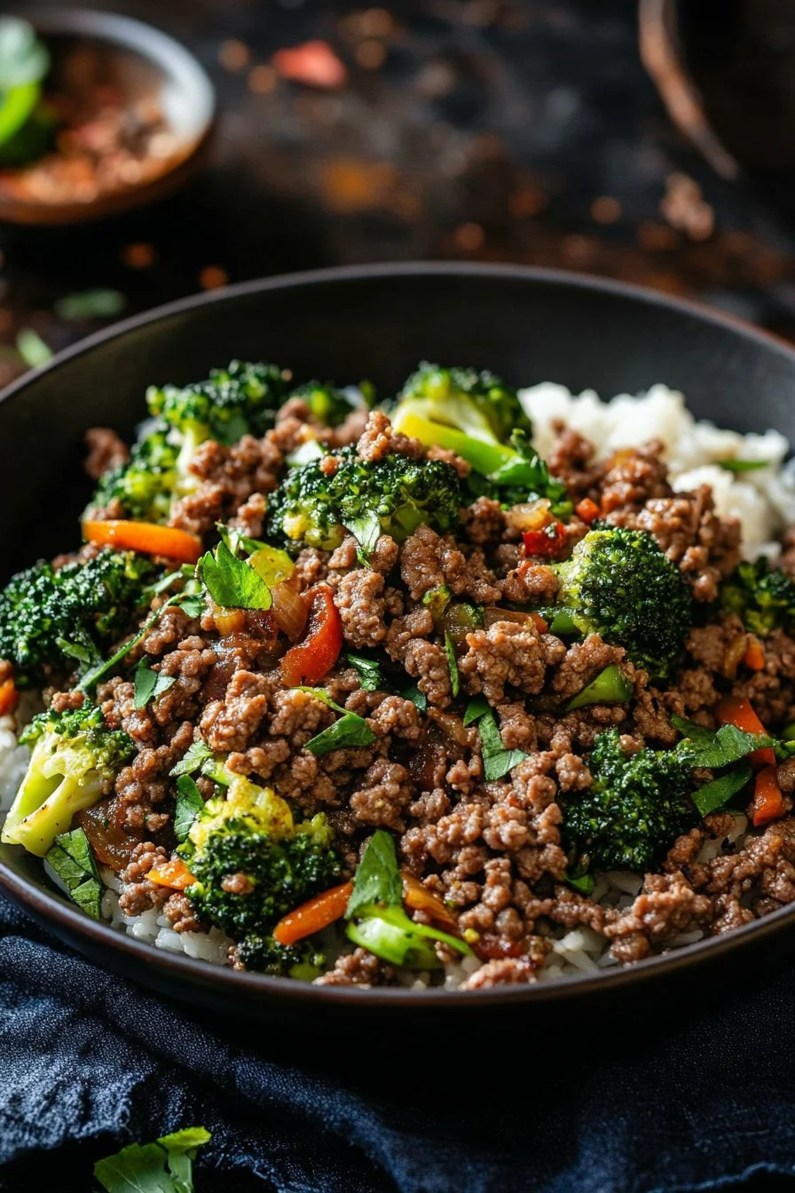 Rinderhackfleisch mit Brokkoli