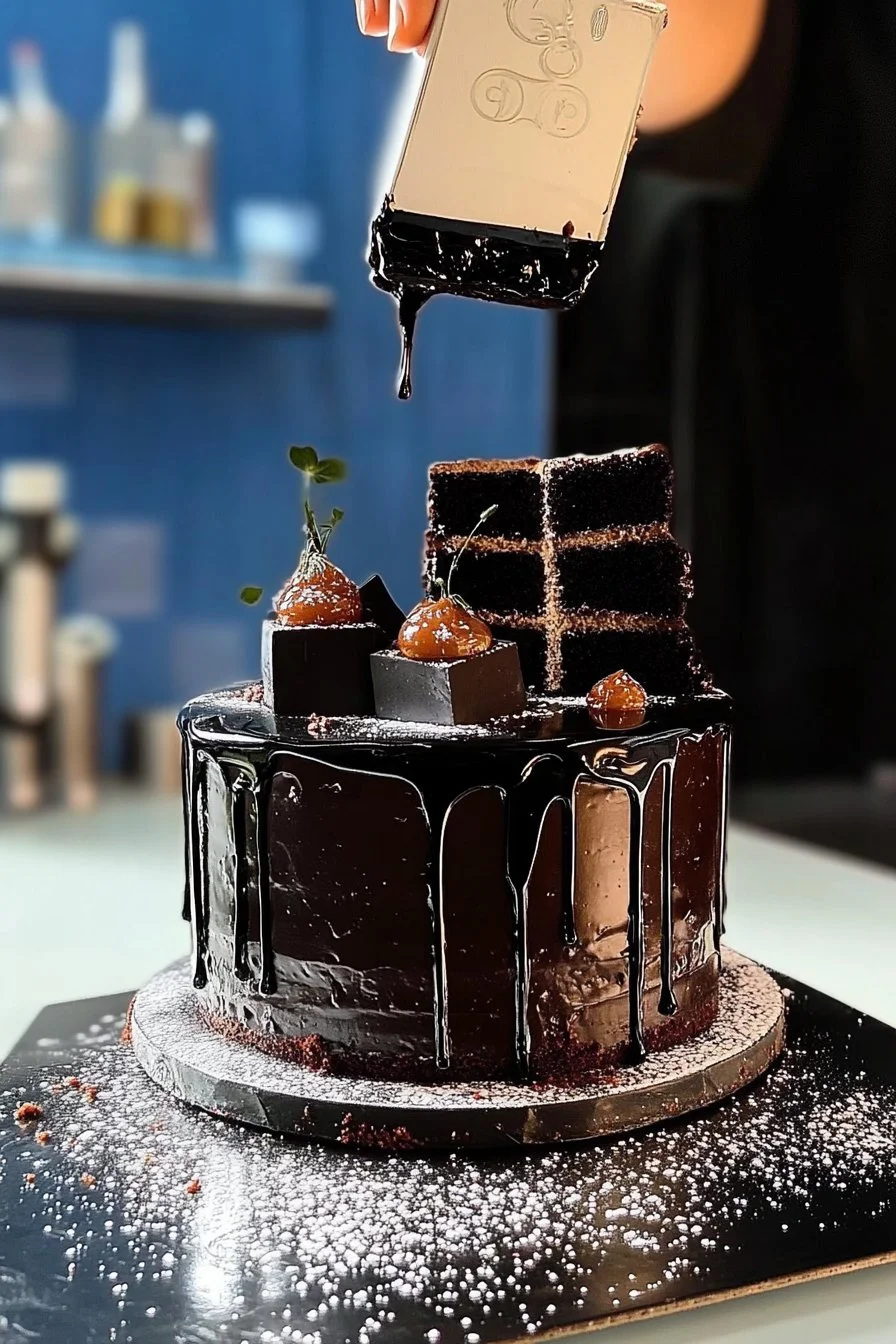 Schwarze Torte für 18 Personen