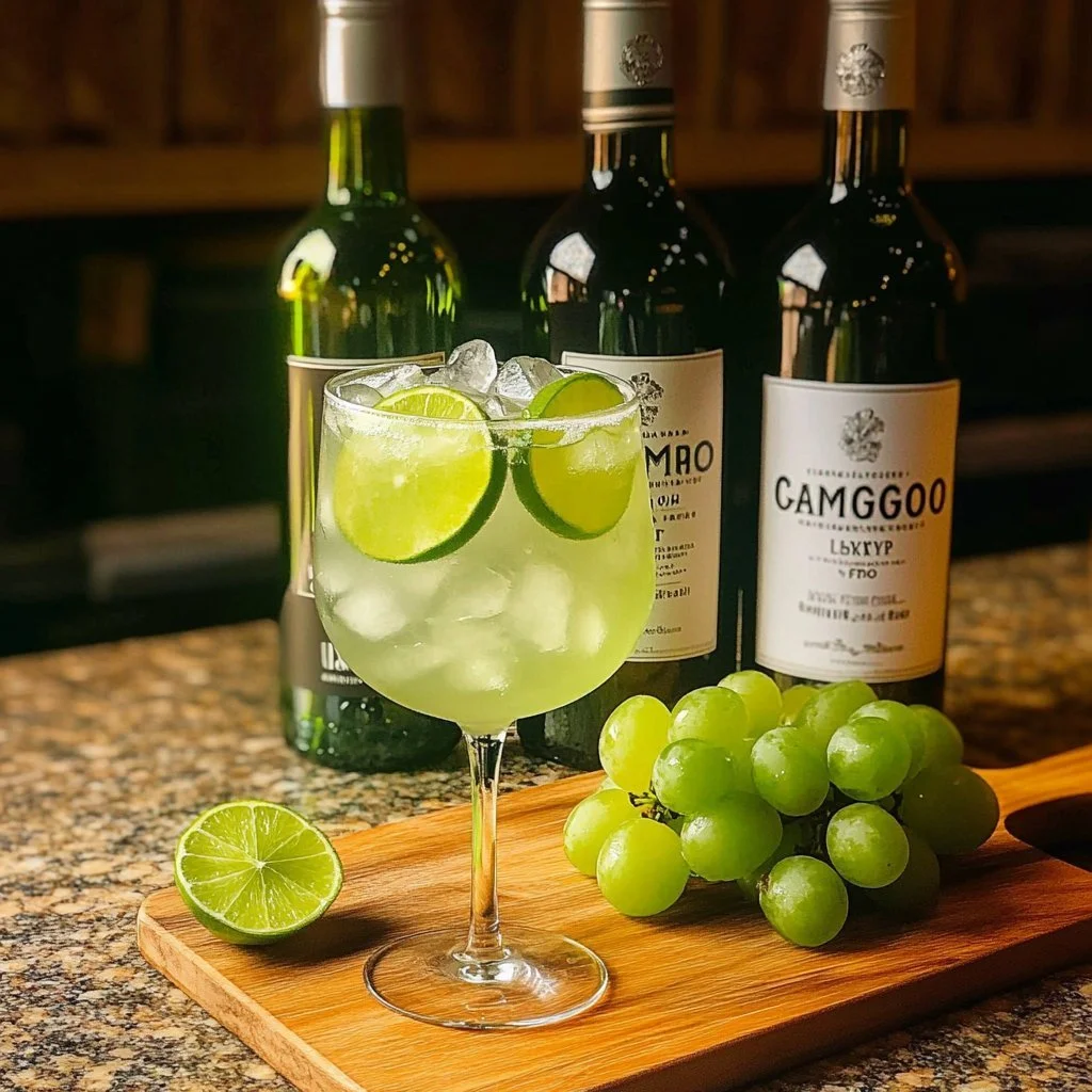Erfrischender Trauben-Limonen-Cocktail in einem eleganten Glas
