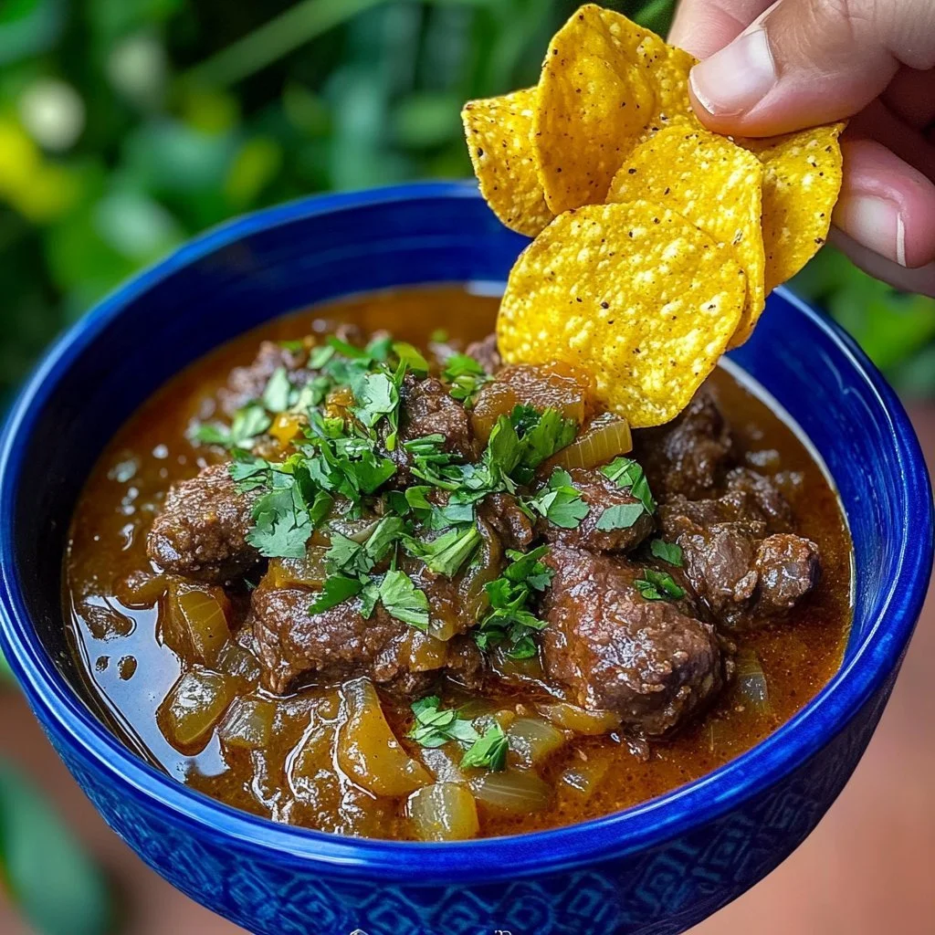 Zwiebel Fleisch Gericht mit saftigen Stücken und aromatischen Zwiebeln