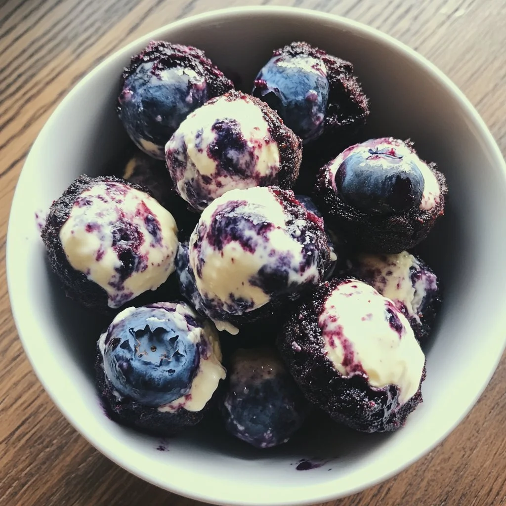 Blaubeer-Joghurtbissen mit griechischem Joghurt und frischen Blaubeeren