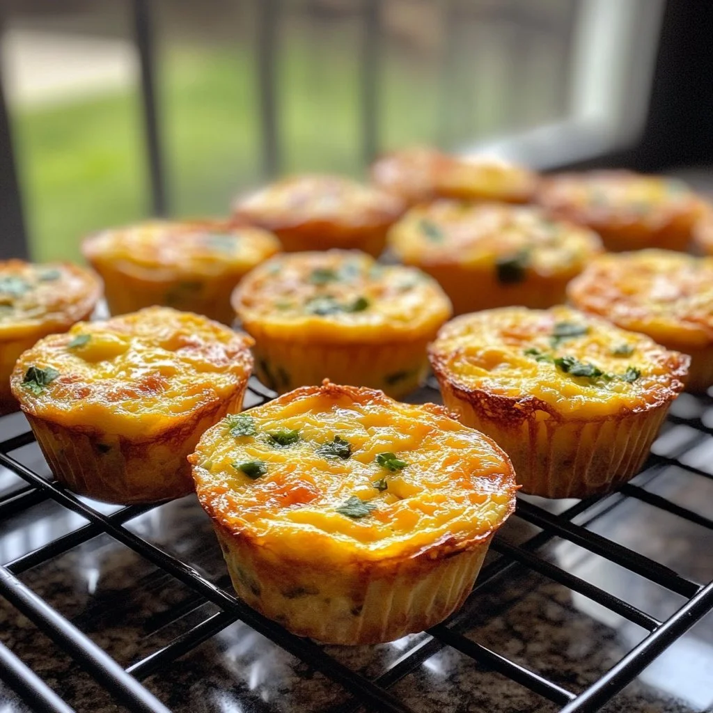 Leckere Eiermuffins zum Frühstück auf einem Teller serviert.