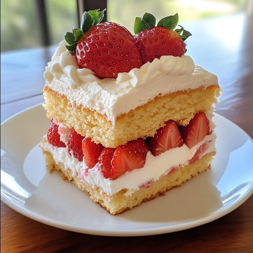 Leckere Erdbeertorte mit frischen Erdbeeren und Sahne, perfekt für den Sommer.