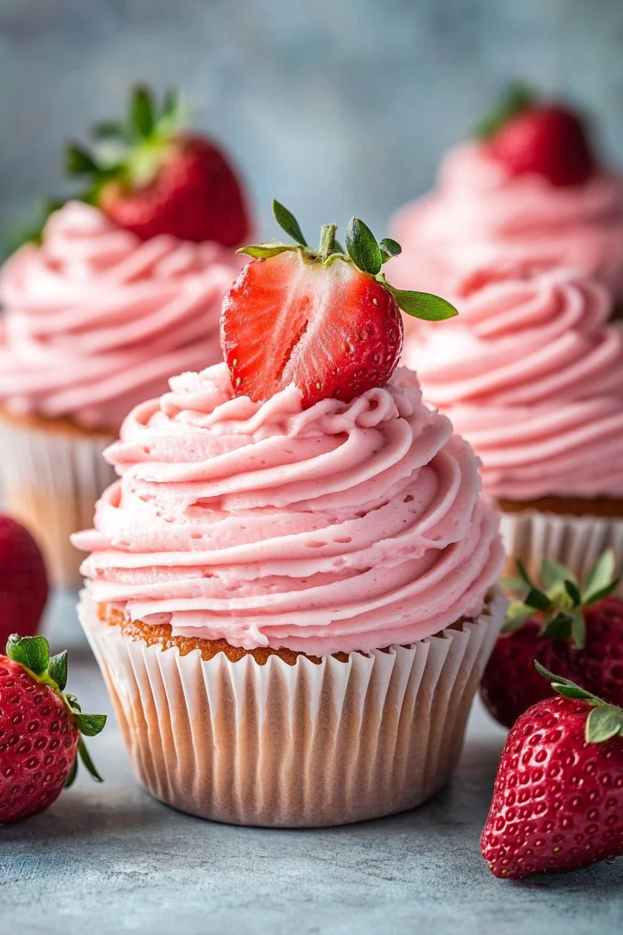 Frischkäseglasur mit frischen Erdbeeren
