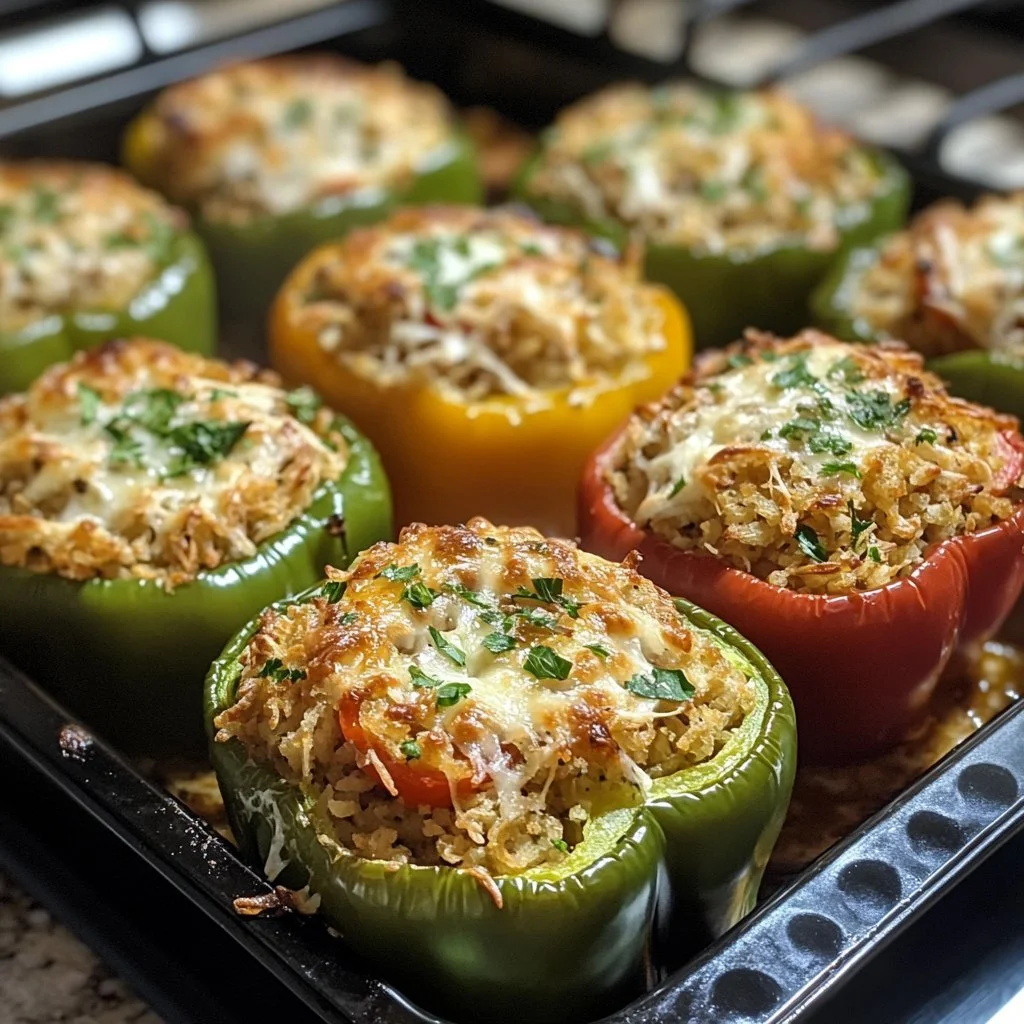 Gesunde gefüllte Paprika mit frischem Gemüse und Quinoa