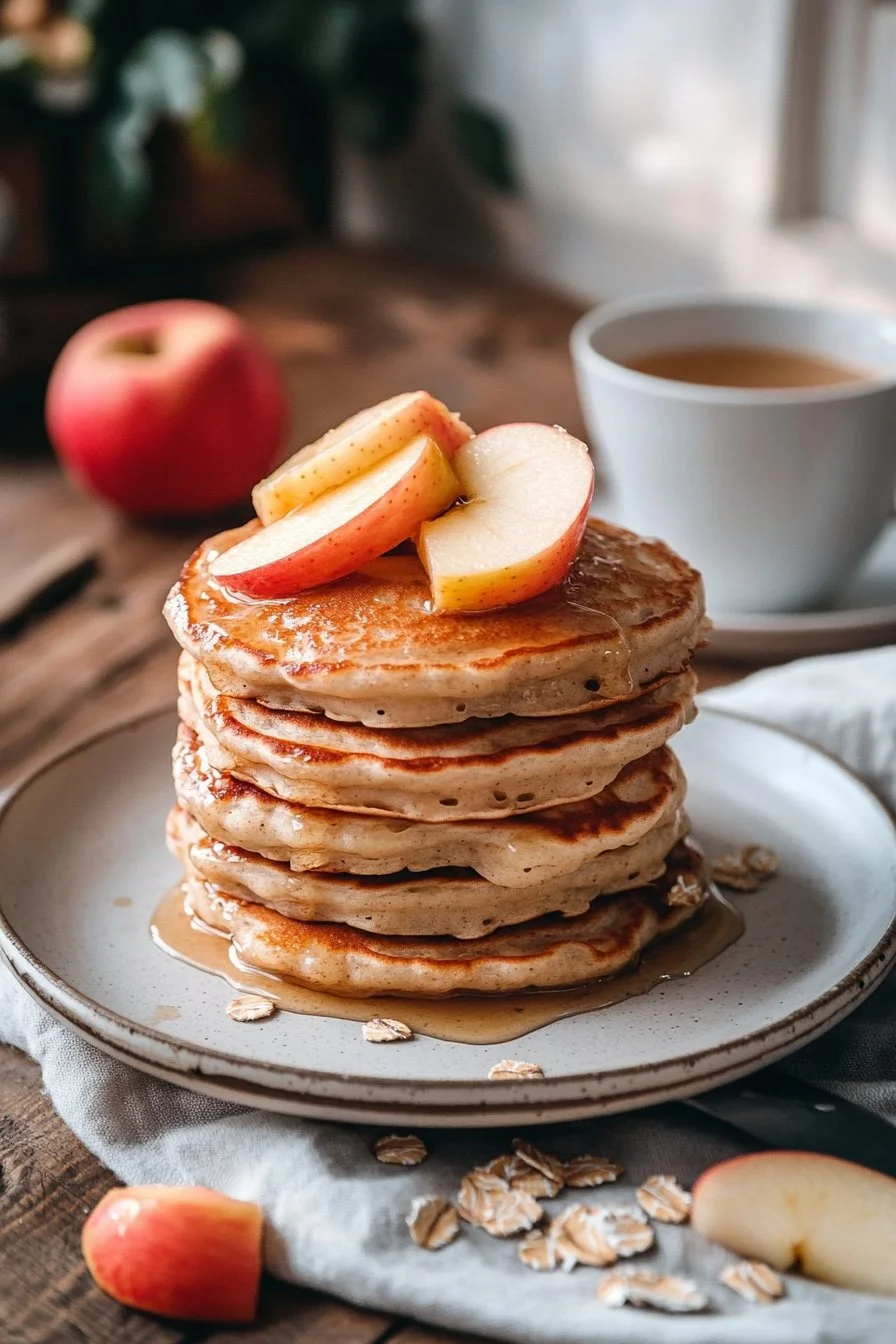 Gesunde Hafer- und Apfel-Pfannkuchen
