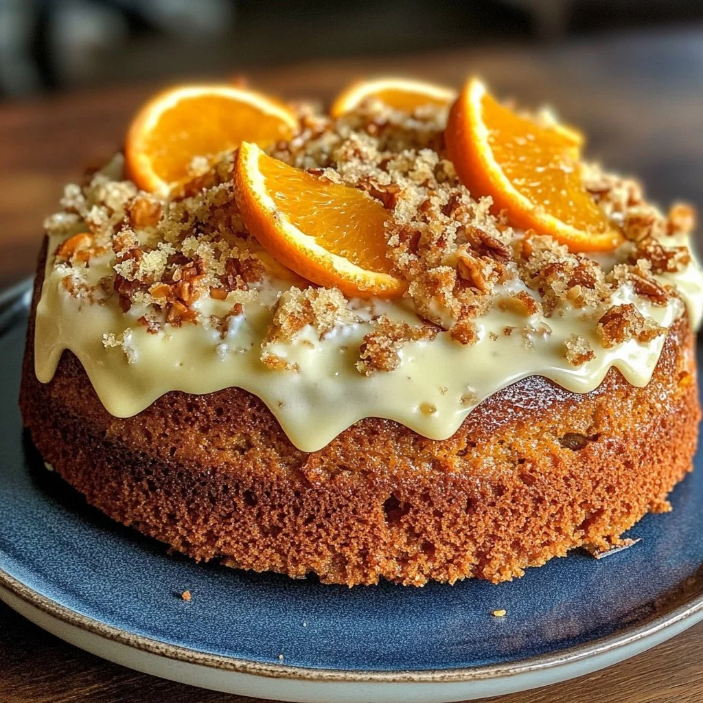 Gesunde Karotten-Orange-Torte mit frischen Zutaten