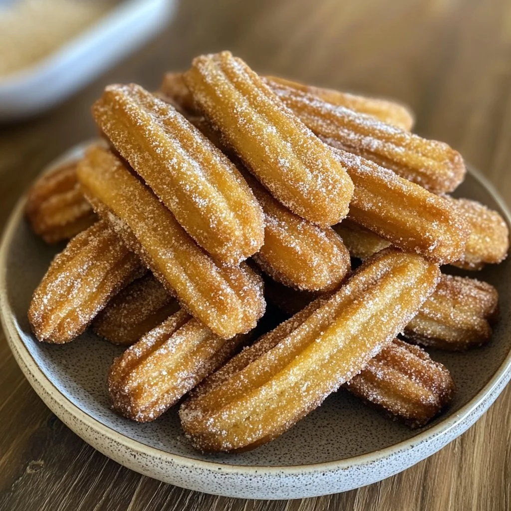 Havermoutchurros met kaneel en suiker, een gezonde traktatie.