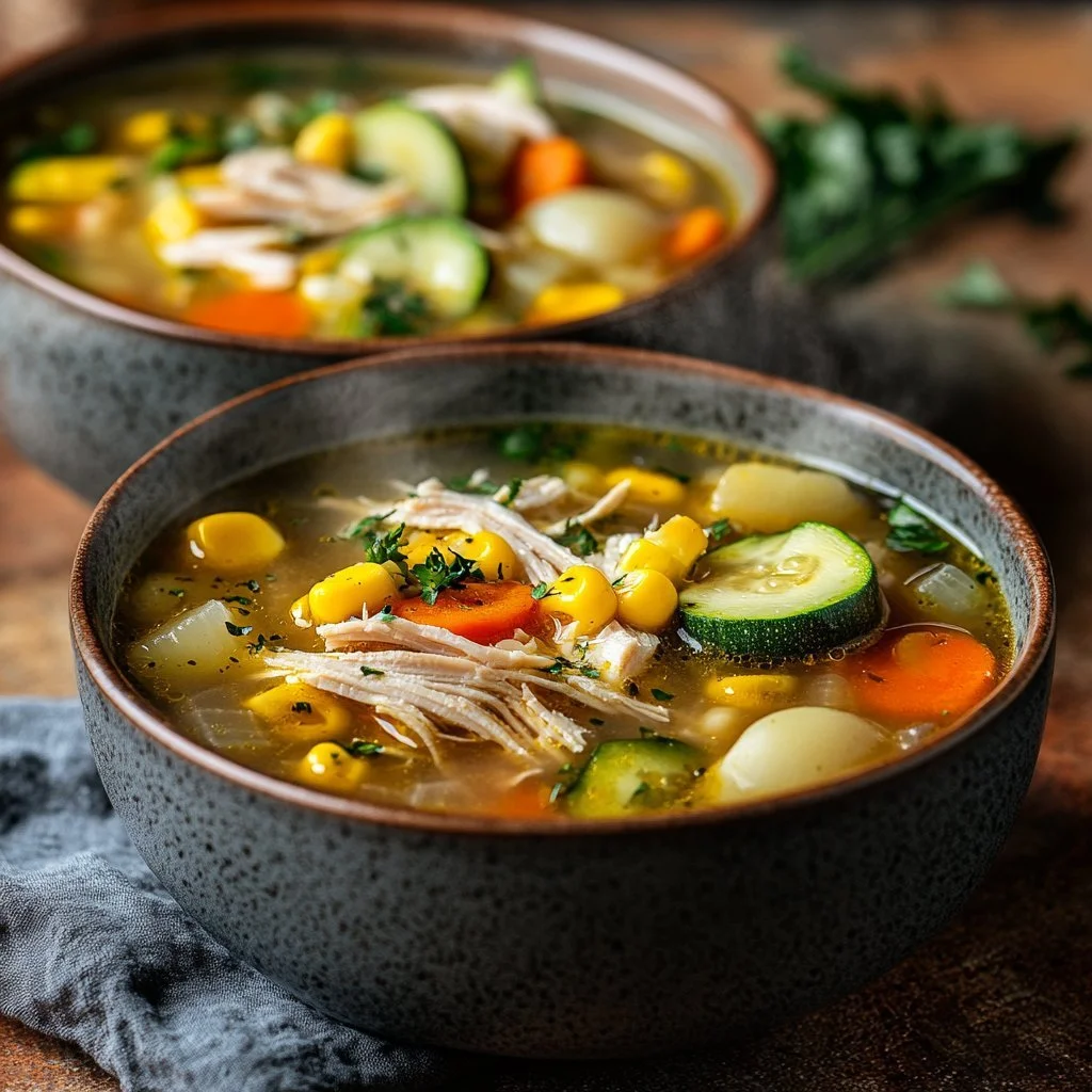 Schüssel mit mexikanischer Hühnersuppe und frischen Zutaten