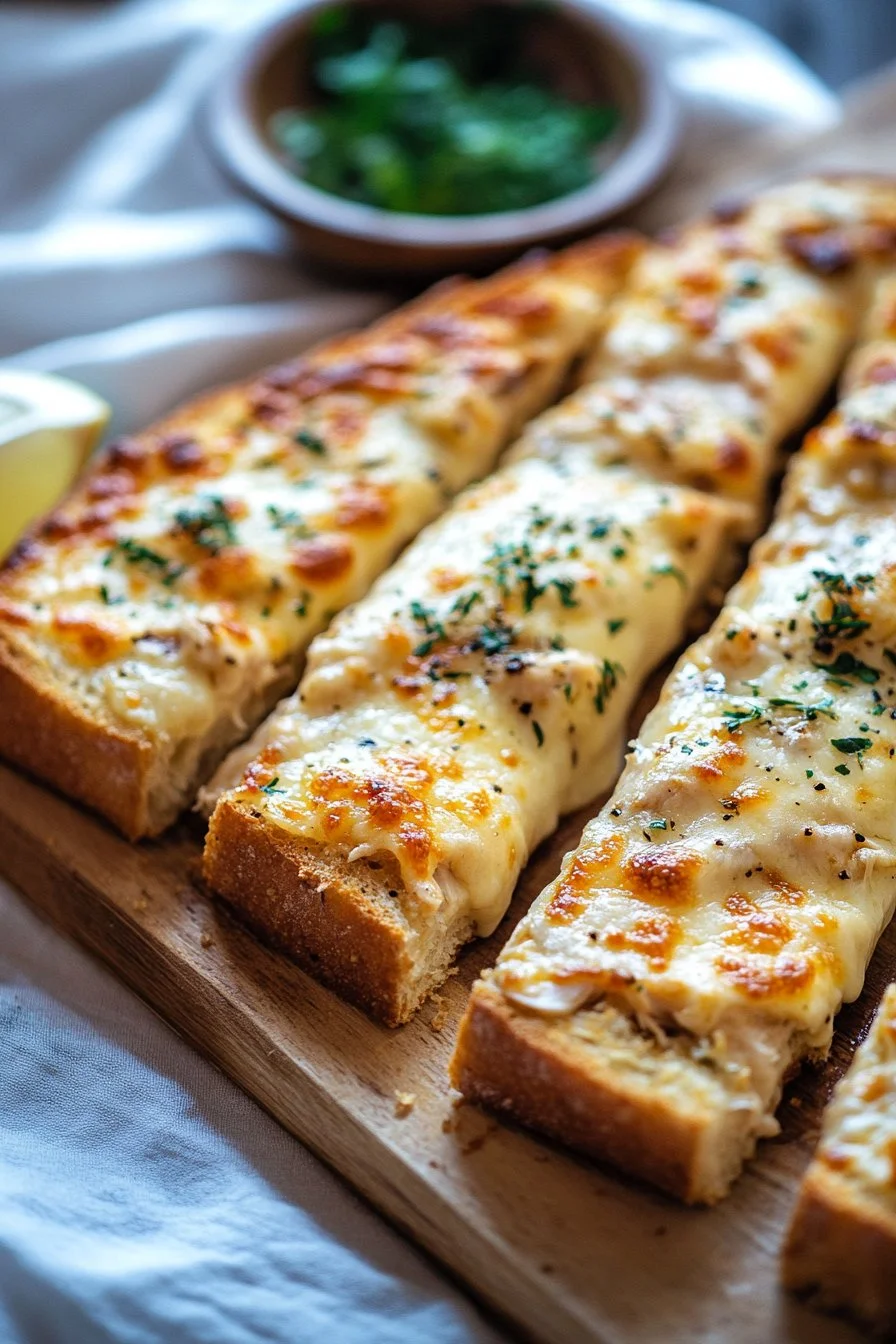 Knoflookbrood Sandwich met Kip en Kaas