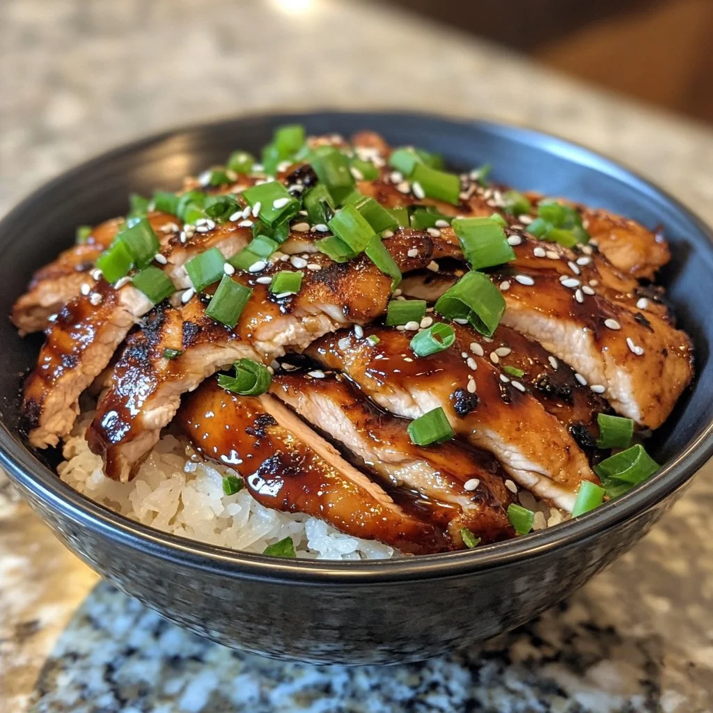 Eine köstliche Portion Teriyaki-Hühnchen auf einem Teller