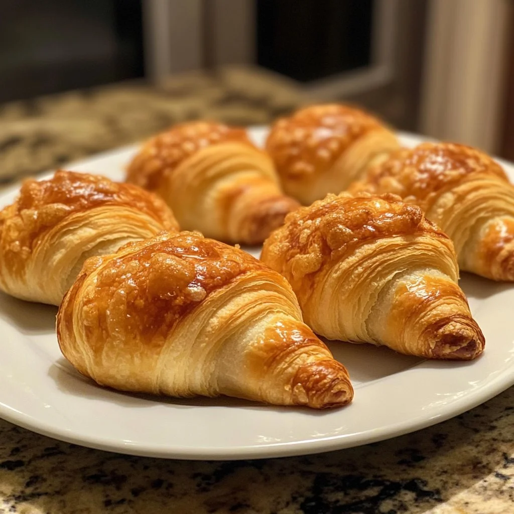 Mini croissants gevuld met chocolade en amandel, perfect voor een feestelijk ontbijt.