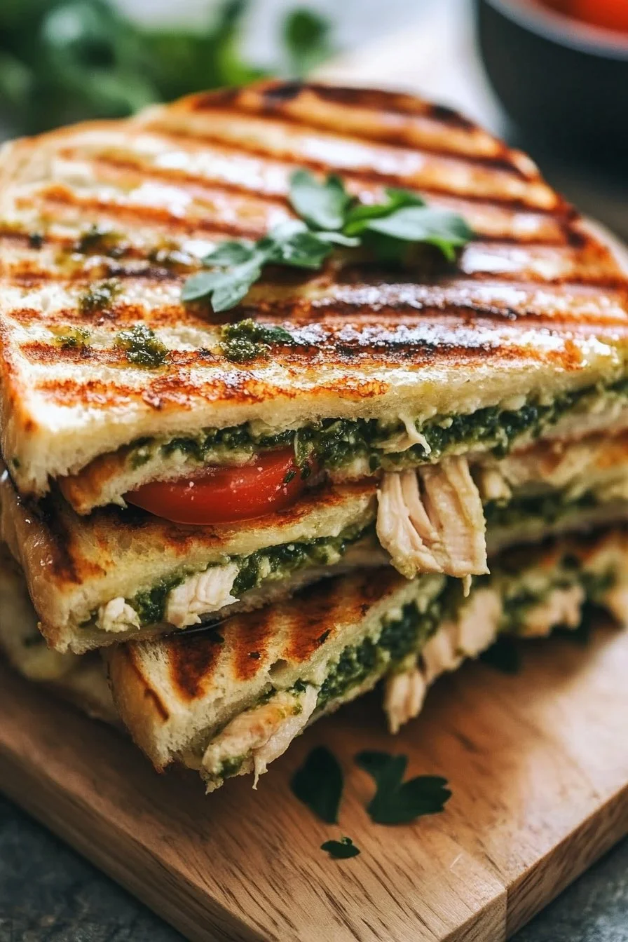 Pesto-kip panini geladen