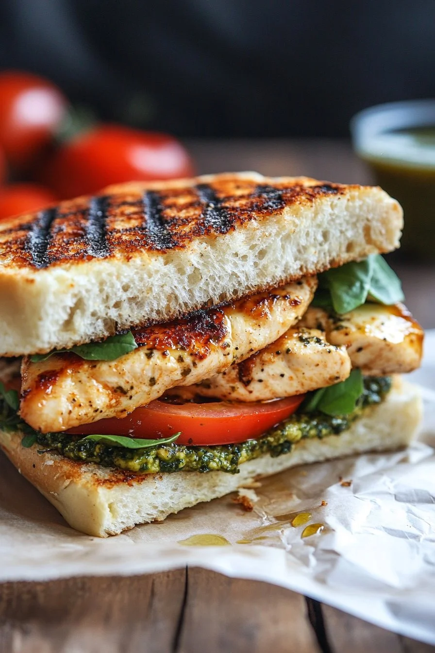 Pesto-kip sandwich